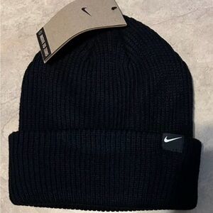 Nike Beanie Terra Warm Rib Knit Cuffed Black Adult Winter Hat Cap NEW w/ Tag